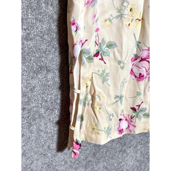 Zara Dress Womens Size XL Yellow Romantic Floral Short Sleeve Side Cutouts FLAWS - Picture 7 of 15